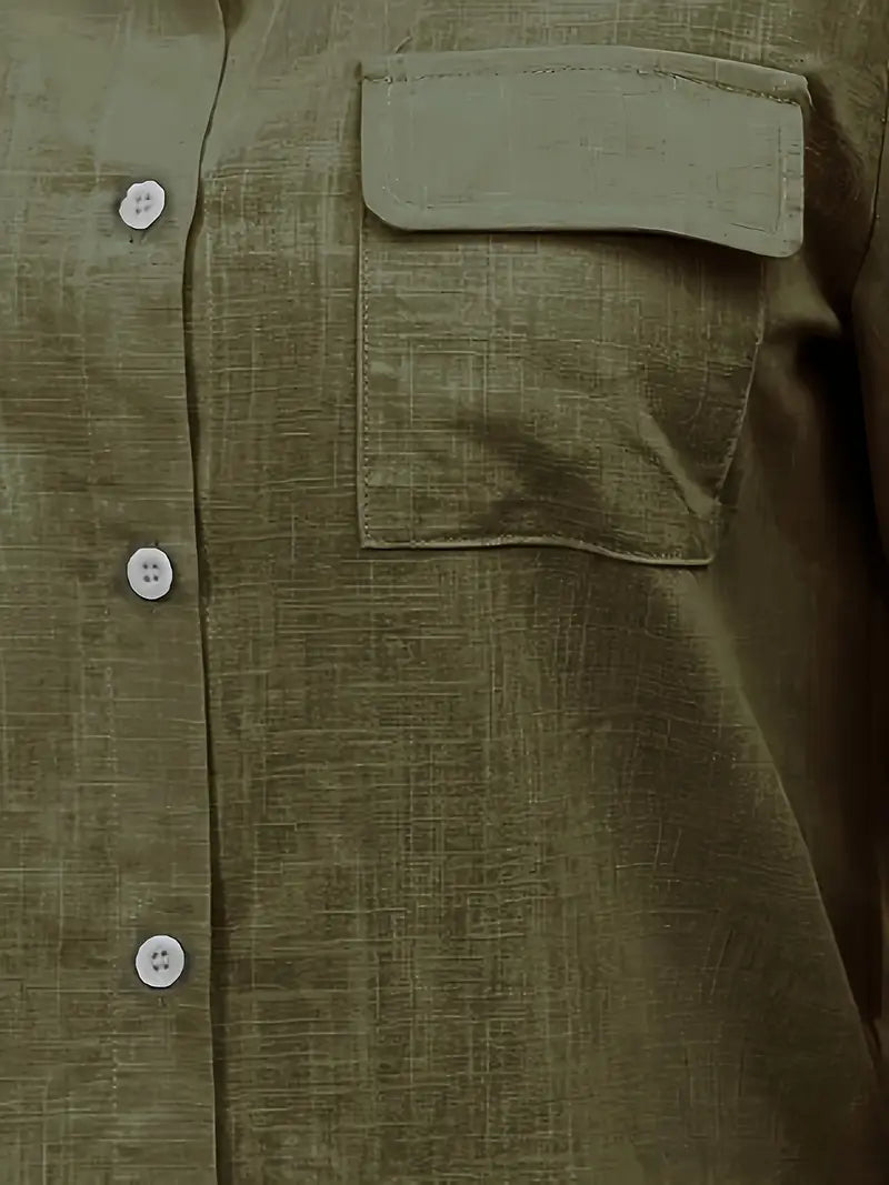 Athena - Camicia di Cotone con Tasche Frontali