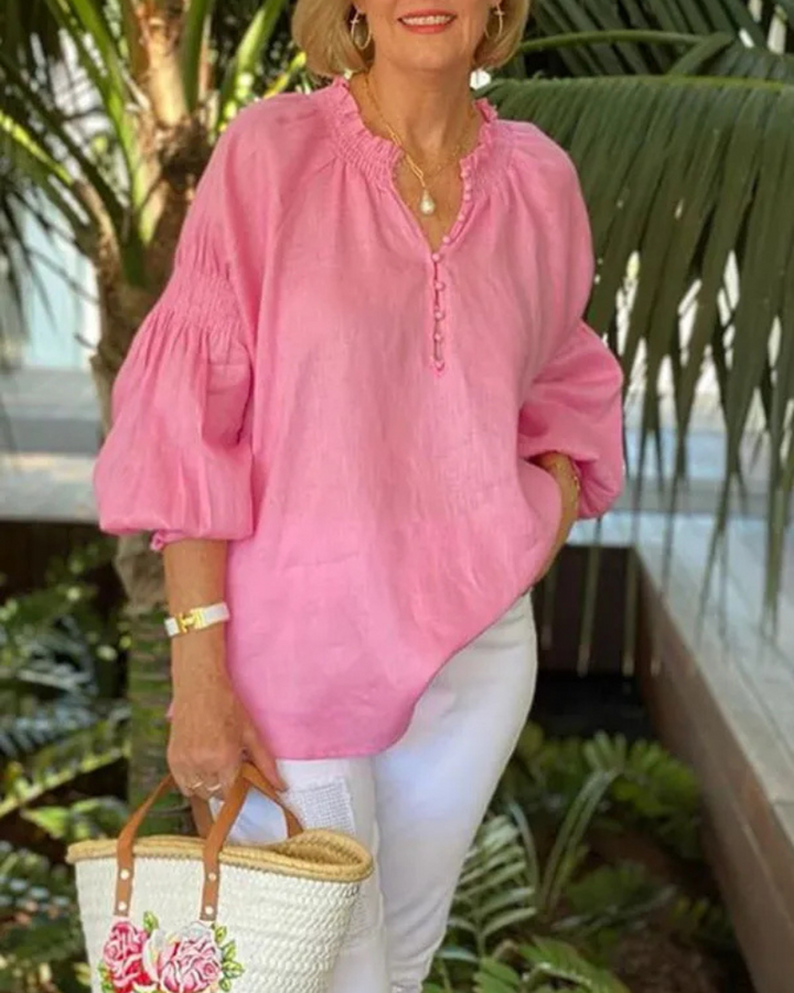 ABORE - BLUSA CASUAL IN COTONE E LINO