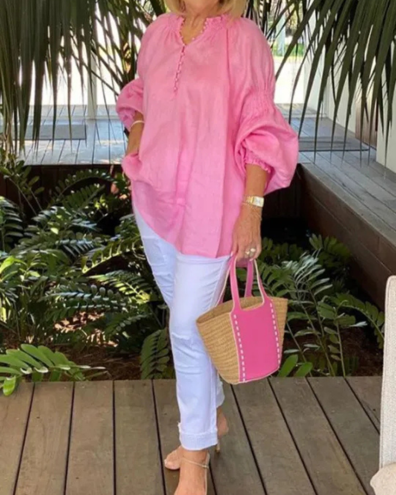 ABORE - BLUSA CASUAL IN COTONE E LINO