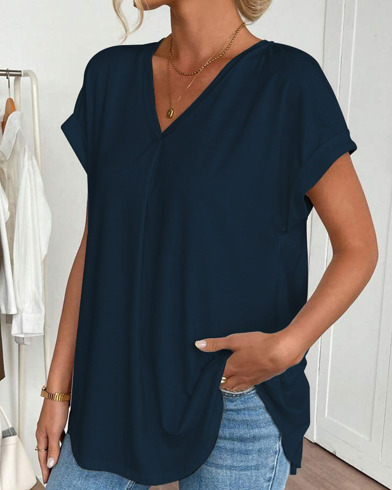 BLUSA CLASSICA TRUDE A MANICHE CORTE