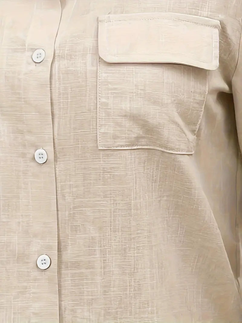 Athena - Camicia di Cotone con Tasche Frontali