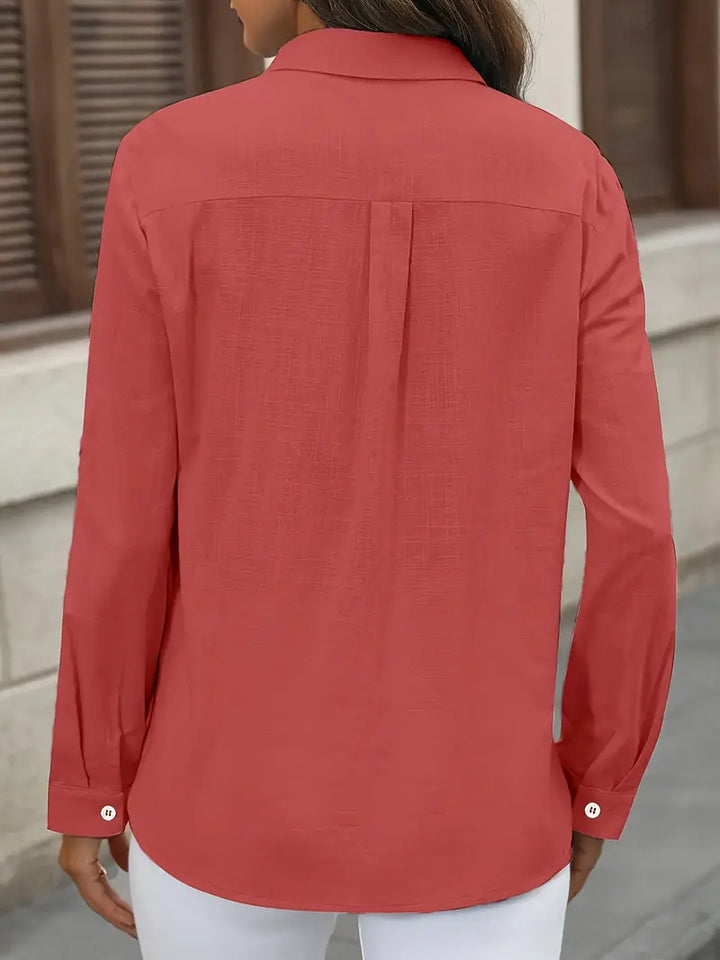 Athena - Camicia di Cotone con Tasche Frontali