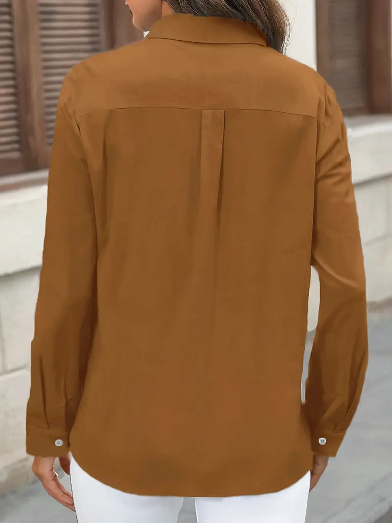 Athena - Camicia di Cotone con Tasche Frontali