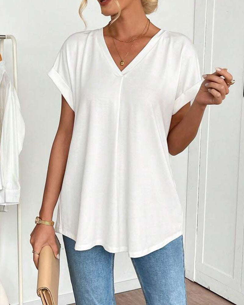 BLUSA CLASSICA TRUDE A MANICHE CORTE