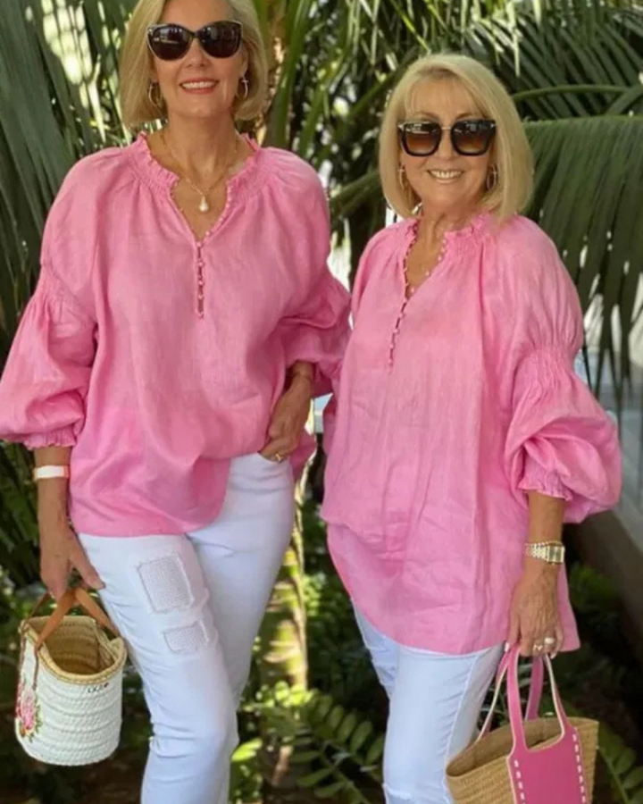 ABORE - BLUSA CASUAL IN COTONE E LINO