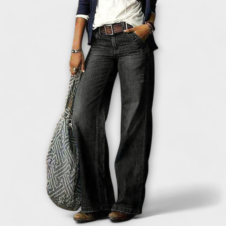 Cess - Pantaloni in Denim con Gamba Larga
