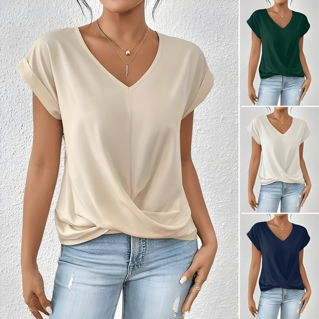 Maia – Top V-Neck con Nastro Frontale