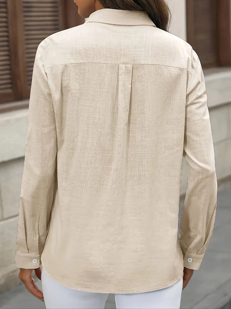 Athena - Camicia di Cotone con Tasche Frontali