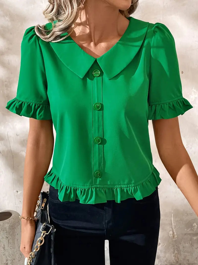 Foteini - Elegante Blusa a Maniche Corte