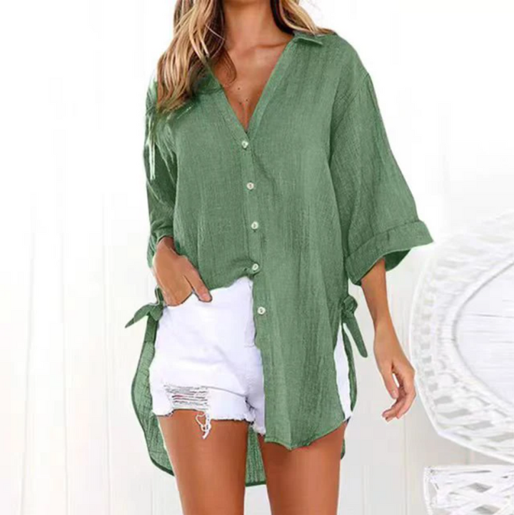 Camicia Lunga con Legature sui Lati