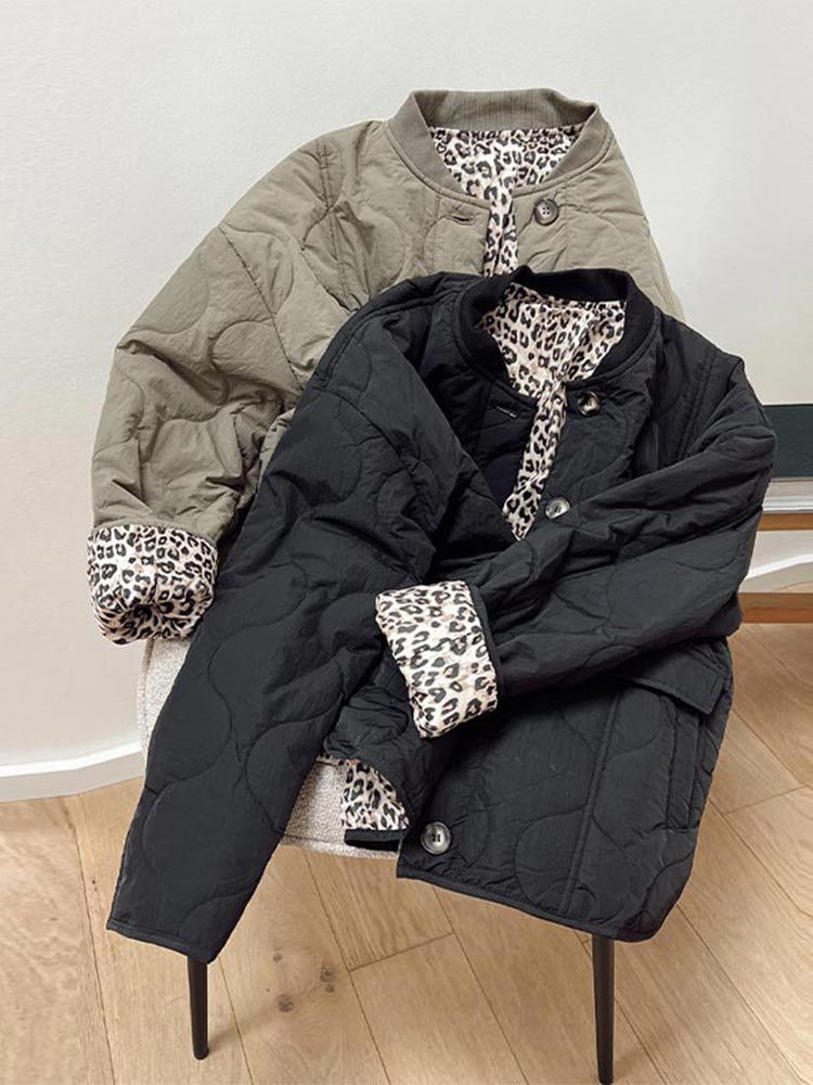 Nika™ | Cappotto con fodera a stampa leopardata